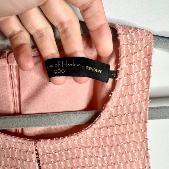 House of Harlow 1960 x REVOLVE Allegra Maxi Dress Swiss Dot in Rose Sz Medium - Picture 3 of 8